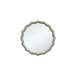 Espejo redondo decorativo ondulado de madera verde salvia h…