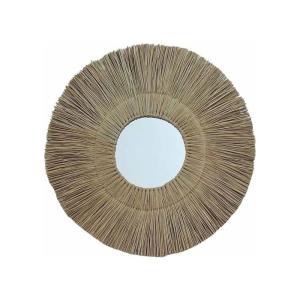 Espejo redondo XL de fibra de mendong d90 cm