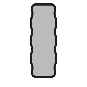 Espejo sobre patas de madera 50x160cm - Negro