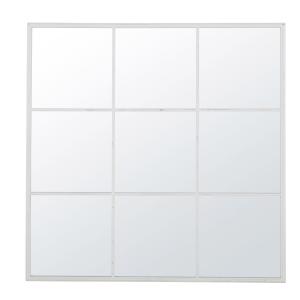 Espejo ventana cuadrado de metal blanco 120 x 120