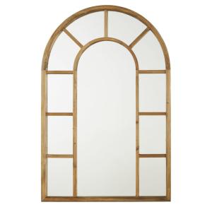Espejo ventana de arco de madera de abeto, 86x130 cm