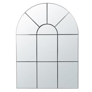 Espejo ventana de arco en aluminio negro, 80x110 cm