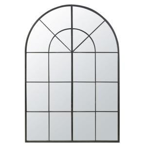 Espejo ventana de arco grande en acero negro, 137x200 cm