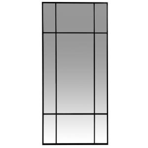 Espejo ventana rectangular en acero negro, 50x110 cm
