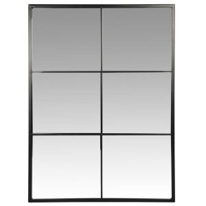 Espejo ventana rectangular en acero negro, 60x80 cm