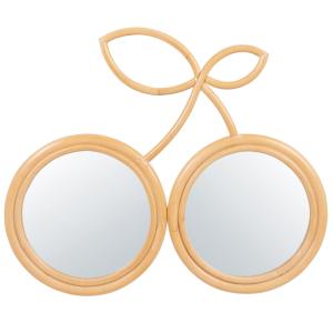 Espejos de ratán con forma de cerezas 49x39 cm