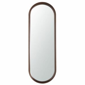 Espejos ovalados y alargados de madera de acacia marrón 40…