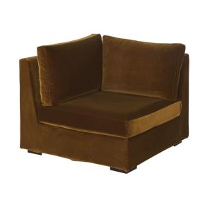 Esquina para sofá modulable de terciopelo bronce