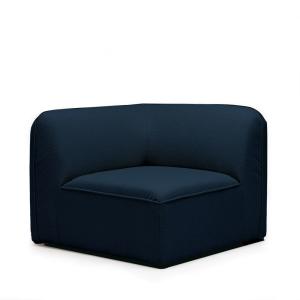 Esquina reversible para sofá modular de tela rizada  - azul…