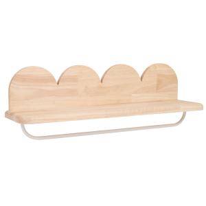 Estante de pared de madera de caucho con barra para colgar…