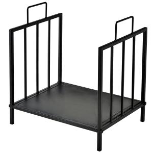 Estante para leña 44.5x33x46.5 cm negro