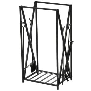 Estante para leña 46x30x76 cm negro