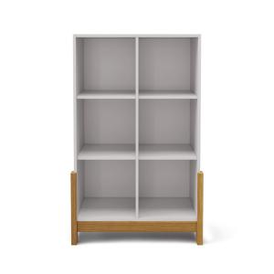 Estantería 6 módulos vertical blanco y avellana