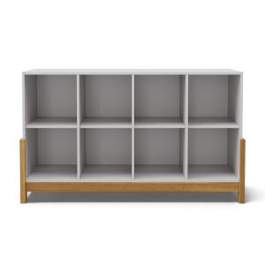 Estantería 8 módulos horizontal blanco y avellana