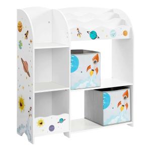 Estantería blanca infantil con estante y 2 cajas de almacen…