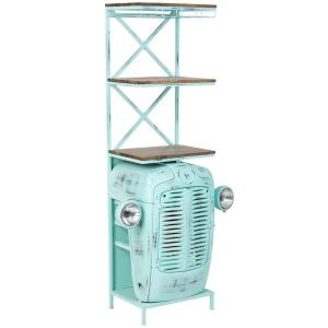 Estanteria botellero azul 84x40x185