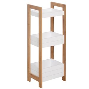 Estantería de baño 27,5x20,8x74 cm blanco y natural