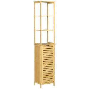 Estantería de baño 34x30x173 cm madera natural