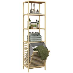 Estantería de baño 44x33x160 cm madera natural
