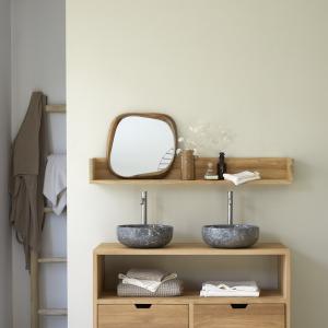 Estantería de baño de teca maciza