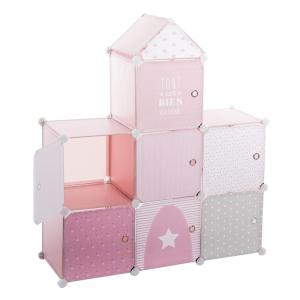 Estantería de polipropileno rosa 95,5x32x109cm