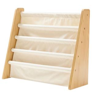 Estantería guarda-libros infantil de madera y tela