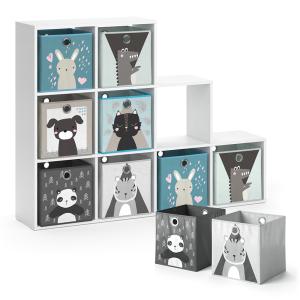 Estantería infantil 142.4 x 107.8 cm con 8 cajas plegables,…