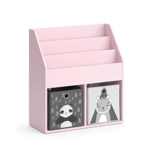 Estantería infantil 72 x79 cm con 2 cajas plegables, rosa