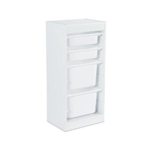 Estantería infantil con 4 cubos de almacenaje, blanco