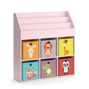 Estantería infantil con 6 cajas plegables (color) rosa 107,…