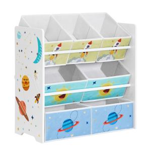Estantería infantil con 7 cajas de color blanco