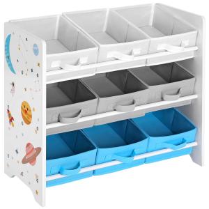 Estantería infantil con 9 cajas de color blanco