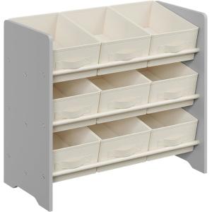 Estantería infantil con 9 cajas de color gris paloma