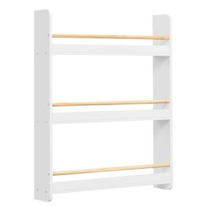 Estantería infantil de 3 niveles de color blanco y natural