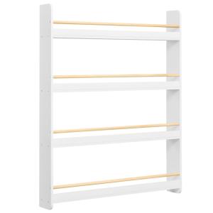 Estantería infantil de 4 niveles de color blanco y natural