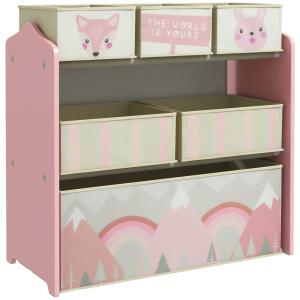 Estantería para juguetes 63x30x66 cm rosa