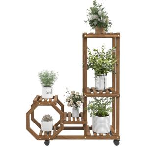 Estantería para plantas 86x30x102 cm carbonizado