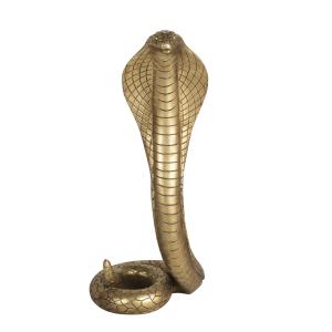 Estatua de cobra de polirresina dorada Alt. 70