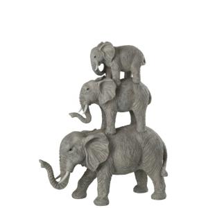 Estatua de elefante en resina gris 33.5x12x41 cm