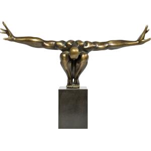 Estatua de hombre de bronce poliresina 75x5cm
