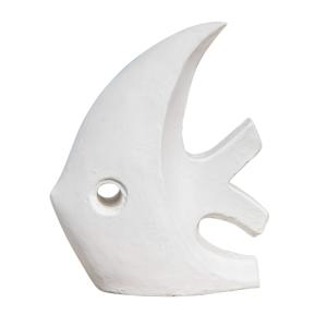 Estatua diseño de jardín pez modelo pequeño blanco 50 cm