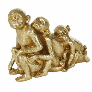 Estatua familiar de monos dorada Alt. 40