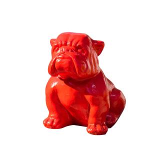Estatua jardín bulldog roja 40cm