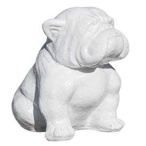 Estatua moderna perro bulldog blanco 40cm