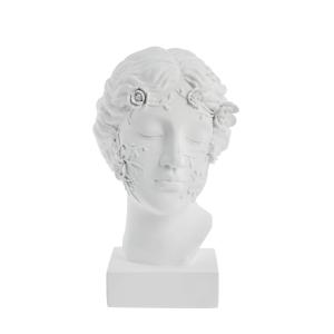 Estatua rostro de poliresina blanca alt. 31