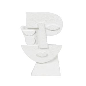 Estatuilla de cara desestructurada de cemento blanco Alt. 2…