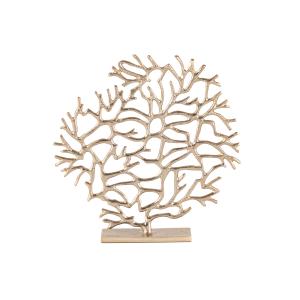 Estatuilla de coral de metal dorado Alt. 21 cm