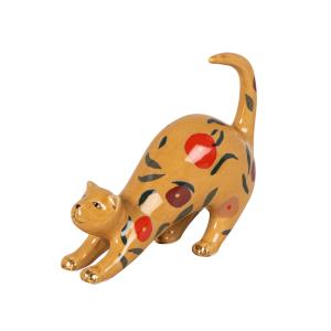 Estatuilla de gato de dolomita con motivos multicolor Alt.…