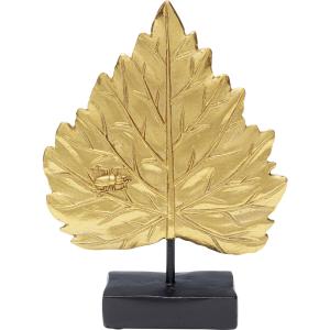 Estatuilla de hoja de poliresina oro y negro 22cm