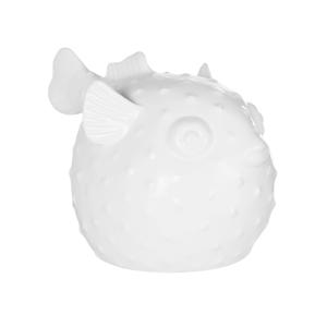 Estatuilla de pez de loza blanca Alt 21 cm